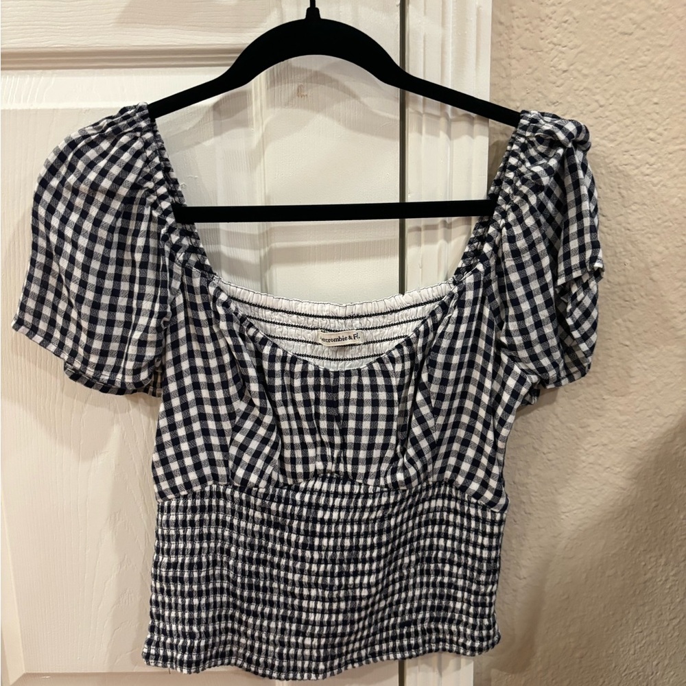 Abercrombie women’s corset top gingham blouse
